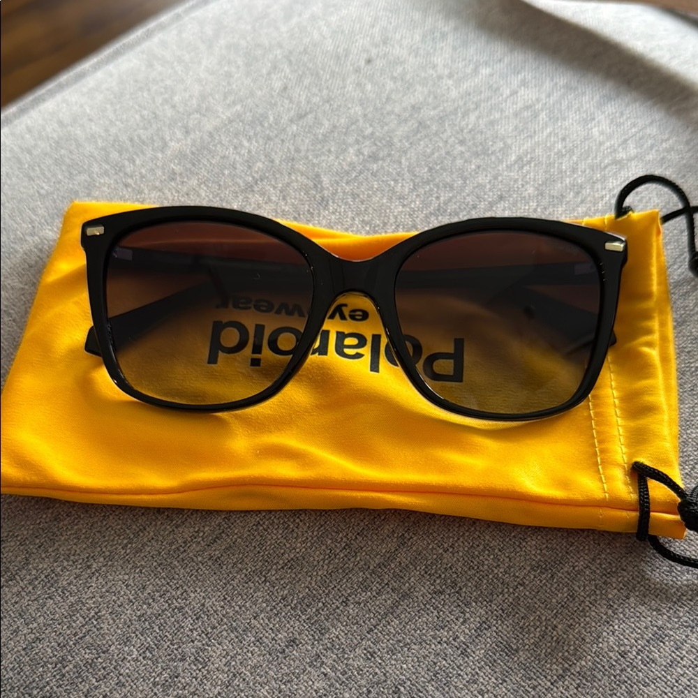 Polaroid PLD 4108/S 55 19 Black Sunglasses with Yellow Case